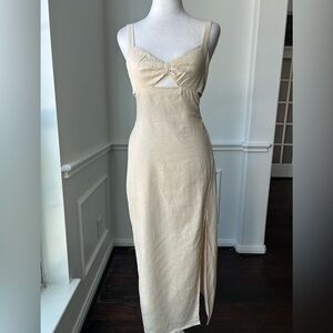 Forever 21 Dress Open Cut Front and Tie Back With Side Split, Size XS